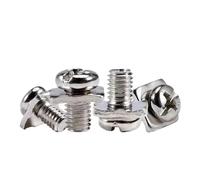 Arandela cuadrada niquelada M3 M3.5 M4 M5, dos tornillos combinados, bloque de terminales Phillips, accesorios for interruptor de fugas(M5x8x10-10pcs)