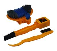 Arandela de cadena de motocicleta, herramienta de cepillo de limpieza de cadena de bicicletas ABS | 3 cepillos de limpieza y plumeros eficaces | Herramientas de limpieza ligeras y portátiles para