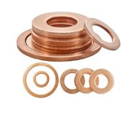 Arandela de cobre puro, junta plana sólida, arandelas de sellado de aceite, cuña de tapón de sumidero, espaciador de válvula de junta M5 M6 M8 M10 M12 M14 M16 M18 M20 M22(M12x16mmx1.5mm,10Pcs)