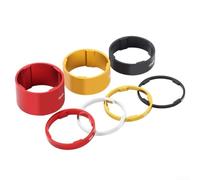 Arandela de horquilla delantera de bicicleta de aleación de aluminio de 28 6 mm con acabado anodizado, diseño ligero y de moda para una estética mejorada (dorado)