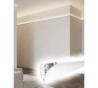 Arandela de pared de perfil LED, iluminación indirecta, cornisa, moldura de corona de aluminio blanco, canal de techo para sala de estar, sótano