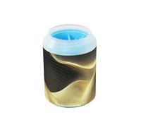 Arandela de patas de perro portátil tridimensional Gold Wave Lines con cepillo de silicona, kit de limpieza de pies suaves para perros medianos a grandes