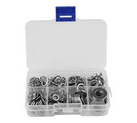 Arandela de resorte plana, Akozon Kit de herramienta de cerradura de acero inoxidable M5 M6 M8 M10 con caja de 200 piezas