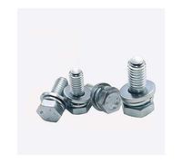 Arandela de seguridad galvanizada por resorte del perno de cabeza hexagonal M5 M6 y pernos lisos y de tuerca(M6 (5Pcs),35mm)