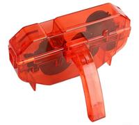 Arandela limpiadora de cadena de bicicleta transparente con cepillos dinámicos para bicicleta de carretera MTB, herramienta de mantenimiento, sistema de limpieza profunda, unidad azul (rojo)