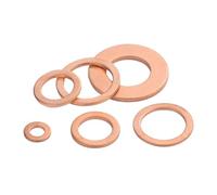Arandela plana 50 piezas de 1 mm de espesor M2.5 3 4 5 6 7 8 9 10 11 12 13 14-20 arandela de cobre junta sólida sello de aceite del cárter for barco(6x10x1mm)