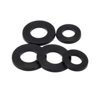 Arandela plana de plástico de nailon blanco y negro M2 M2.5 M3 M4 M5 M6 M8 M10 M12 M14 M16 M18 M20 M22 M24 Sellos de aislamiento Anillo espaciador de junta(Black,M4 x 10 x 1 (200pcs))