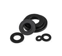 Arandela plana Espaciador de aislamiento plástico de arandela plana de nailon negro(M14x27x2.5-5pcs)