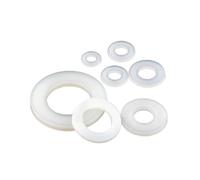 Arandela plana universal Arandela métrica, Arandela plana de nailon blanca M2 M2.5 M3 M4 M5 M6 M8 M10 M12 M14 M16 M18 M20 M24(White,M5x10x1-100pcs)
