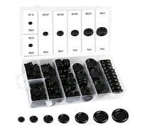 Arandela Sellado Goma, 170 Pcs 7 Tamaños Ojales de Goma, Surtido de Arandelas de Goma, Pasacables de Goma con Caja, Kit de Juntas de Alambre Eléctrico para Proteger Cables Enchufes Tuberías de Cables