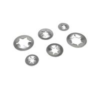 Arandelas de Acero Inoxidable M2 a M12 Circlip externo Clip de retención autoblocante Empuje sobre el eje Cojinete Arandela anillo Acero 65 mn inoxidable 304(304 stainless steel,25pcs M10x20)