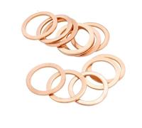 Arandelas de cobre puro sólido 200 Uds., junta sellado tapón sumidero aceite, espaciador válvula motocicleta, arandela plana Metal O anillo M10x14 Para Tornillos(M20x26x1.5)