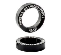 Arandelas de Conversión de Buje de Aleación de Aluminio 5mm 2 Piezas | Bicicleta de Montaña y Carretera, Relación 100 a 110mm, Color Negro, Ajuste Seguro