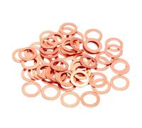 Arandelas de latón, 50 unidades. Anillo sellado cobre, junta plana métrica M6, apta for aplicaciones industriales, automotrices y plomería, × 10 2 mm(M6x12x2mm)