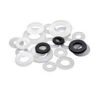 Arandelas de nailon blancas y negras de 1000/500 Uds M2 M2.5 M3 M4 M5 M6 M8 M10 M12 juntas de arandela plana de plástico(Black,M3x6x1 (1000pcs))