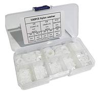 Arandelas de plástico，500 Pcs Arandelas de nailon Arandela plana junta Junta de nailon Separador arandela，para Perno de Tornillos Sujetadores