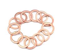 Arandelas de sellado planas de cobre, Arandelas de cobre macizo for sellos aceite tapón sumidero, paquete 10, 20, 50 unidades, varios tamaños(50pcs,14x20x1 mm)