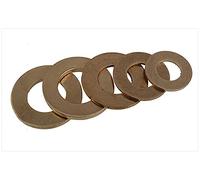 Arandelas de sellado planas de cobre, Paquete de juntas anillo sellado arandela plana latón, multicolor, M2-M48(Brass,M3x7x0.5 Brass 50pcs)