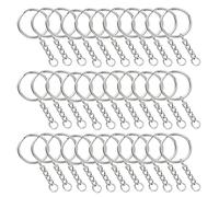 Arandelas Llavero,Aros Llavero,100 Piezas Anillas de Llaveros con Cadena de Llave,Redondos Llaveros Metal,25mm Llaveros con Cadena Anillas Abiertas para DIY Llaves Plateada