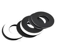 Arandelas planas, arandelas M2-M12 Junta plana transparente/negra Arandela redonda de plástico adhesiva PVC con respaldo adhesivo una cara dura y duradera(M5x10mmx1mm)