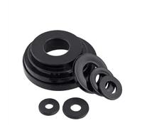 Arandelas planas, arandelas M5 M6 M8 M10 M12 -M24 Arandela plana de nailon plástico negro Separadores aislamiento Sellos Junta y duradera(M5x10x0.5)