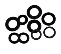 Arandelas planas de nailon negro M2-M24, espaciador de goma, aislamiento de arandela de plástico, juntas duras de sellado impermeables for pernos de tornillo, 8~500 Uds.(50Pcs M10x25x2mm)