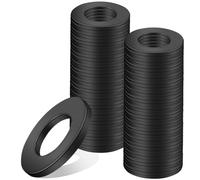 Arandelas planas M8 x 16 mm, color negro, 80 unidades, arandelas espaciadoras de carrocería, arandelas espaciadoras de acero al carbono, arandelas para reparaciones en el hogar, tornillos y varilla