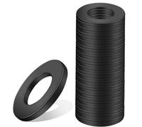 Arandelas Planas M8 x 16 mm, Negro, 40 Unidades - Espaciadoras de Carrocería y Acero Al Carbono para Reparaciones en el Hogar, Tornillos y Varilla