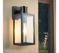 Aranzyec - Luces de pared con sensor de movimiento para exteriores, aplique de pared de noche a amanecer, impermeable, soporte de pared para entrada, puerta, garaje, enchufe E27, activado por