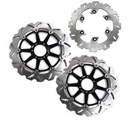 Arashi Discos de freno delanteros y traseros flotantes para DUCATl Monster 696 2008-2014 ABS 10-14, Negro