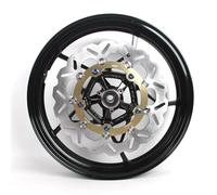 Arashi - Rin de rueda delantera y rotor de disco de freno para Kawasaki Ninja 400 EX400 Z400 2018-2024 ABS incluido, Ninja 500 Z500 2024-2005 ABS incluidos, accesorios de motocicleta negro brillante