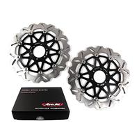 Arashi - Rotores de discos de freno delanteros flotantes compatibles con Ducati Monster Sport SS Supersport 620 696 750 800 900 916 ST4 ST2 996 1000 ST3, 748 R S, Paul Smart LE 1000, color negro