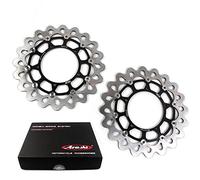Arashi - Rotores de discos de freno delanteros flotantes compatibles con YA.MA.HA YZF R1 2004-2006 2015-2021, R6 2017-2020, FZ1 2006-2015, MT10 FZ10 2016-2020, VMAX 1700 2009 en adelante. 2016, negro