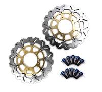 Arashi Rotores Discos de Freno delantero + Pernos de montaje para Suzuki GSXR 600 750 2006-2007 K6 K7/GSXR 1000 2005-2008 K5-K8 Accesorios motocicletas Oro GSXR600 GSXR750 GSXR1000
