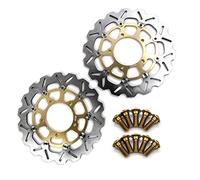 Arashi Rotores Discos de Freno delantero + Pernos de montaje para Suzuki VZR1800N BOULEVARD M109R 2006-2015/VZR 1800 BOULEVARD M109 R 17/VZR1800T BOULEVARD M109R INTRUDER 06-12 Oro