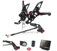 Arashi (Versión 2.0) Ajustables Reposapiés Estriberas Retrasadas para Suzuki GSXR 600 750 2006-2010, Negro Accesorios motocicletas Clavijas de pie Pedales