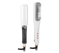 AraStyleon Cepillo de Plancha para el Pelo de Vapor - 4 Niveles de Temperatura, Calentamiento Rápido 30s, Placas de Cerámica, Diseño Seguro, Steam Hair Straightener para Todo el Cabello (Blanco)