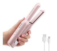 AraSyleon Plancha de Pelo Inalámbrica Mini 2 en 1 con Batería, Placas Mini de Titanio 3D, Calentamiento en 20s, 3 Temperatura (160-200℃), 2600mAh, Autonomía 30 Minutos, Plancha de Viaje