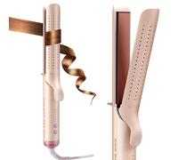 AraSyleon Plancha para alisar y rizador 2 en 1 con ventilación, enderezadora profesional a 5 temperaturas ajustables (140 °C - 220 °C), precalentamiento rápido 30 s, placas cerámicas y rizador de