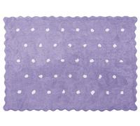 Aratextil. Alfombra Infantil 100% Algodón lavable en lavadora Colección Topitos Lila 120x160 cms
