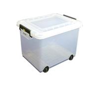 Araven 91183 caja de almacenamiento de alimentos, tapa con ruedas y color Clips, 50 L, 530 mm x 396 mm x 379 mm