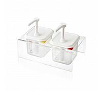 Araven - Set 2 dispensadores de salsas 12,6 litros y soporte