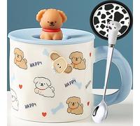 Arawat Taza Del Perro Con Tapa 3d Tazas Taza Del Perro Animal Regalo Lindo Perro Taza De Café De Cerámica 400 Ml Taza De Té Taza De Café Dulce Regalo De Cumpleaños Para Las Mujeres Los Hombre
