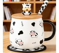 Arawat Vaca Taza Con Tapa Vaca Regalo Divertido Taza De Café 400 Ml Taza De Té De Cerámica De Navidad Linda Vaca Tazas De Café Tazas Dulce Regalo De Cumpleaños Para Las Mujeres Los Hombres Novio