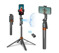 arbenlulu Trípode de seguimiento facial automático para iPhone, trípode de teléfono de viaje de 70 pulgadas de alto con control remoto y control de gestos, palo selfie para grabación de video