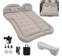 ARBGO Colchón hinchable para coche, con bomba de aire y 2 almohadas, colchón de aire universal para maletero y SUV, camping, viajes, exterior, 175 cm x 130 cm, color gris