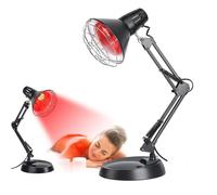 ARBGO Lámpara de infrarrojos de 150 W, lámpara de luz roja, lámpara de infrarrojos para tratamiento, lámpara de luz roja, luz infrarroja, lámpara de calor, lámpara de luz infrarroja (negro)