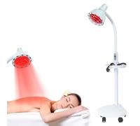 ARBGO Lámpara Infrarroja de 275 W, Luz Roja Con Soporte, Lámpara de Pie, Temperatura Ajustable, Foco Rojo Para Aliviar Dolor