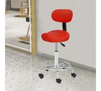 ARBGO Saddle - Taburete con respaldo giratorio de 360 grados, altura ajustable, con soporte para la espalda, reposapiés y ruedas para peluquería, tatuaje, spa, consultorio dental, resistente