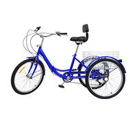ARBGO Triciclo de bicicleta plegable de 24 pulgadas, triciclo para adultos, bicicleta de 3 ruedas con cesta de la compra, para adultos, personas mayores, mujeres, hombres
